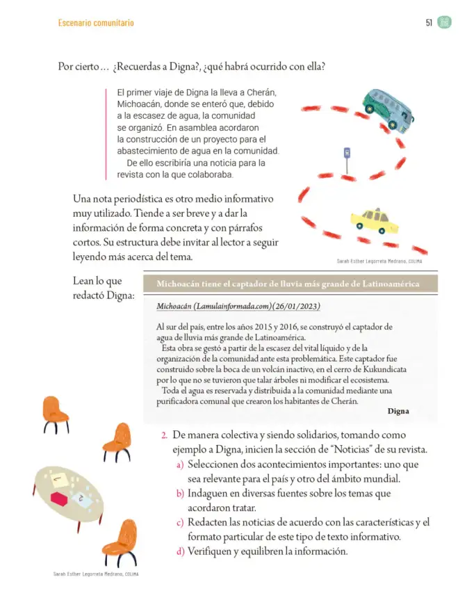 Página 54 de Proyectos Comunitarios. Libro de Educación Primaria Grado 5° Ciclo Escolar 2025 - 2026