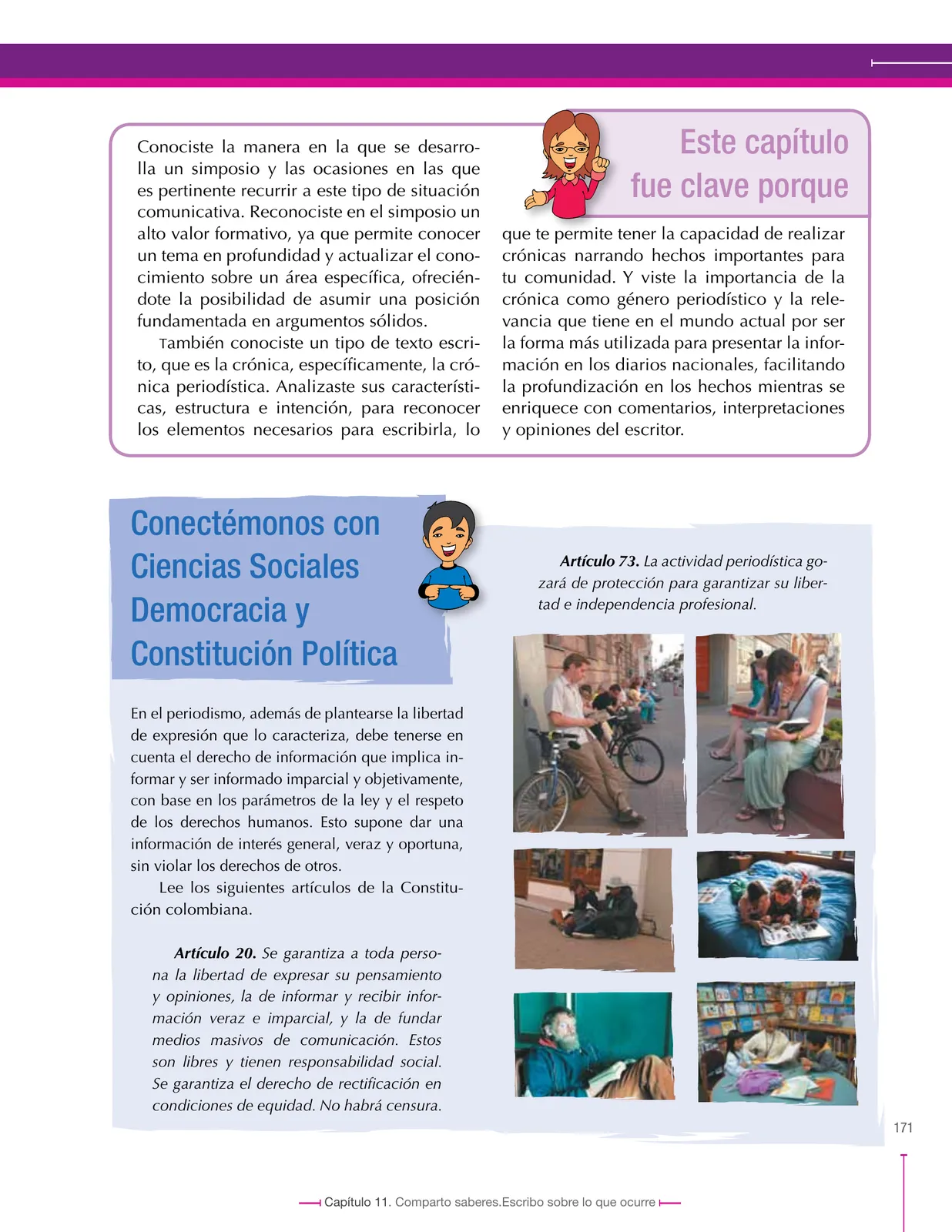 Página 171 de Lenguaje 9° · Secundaria Activa