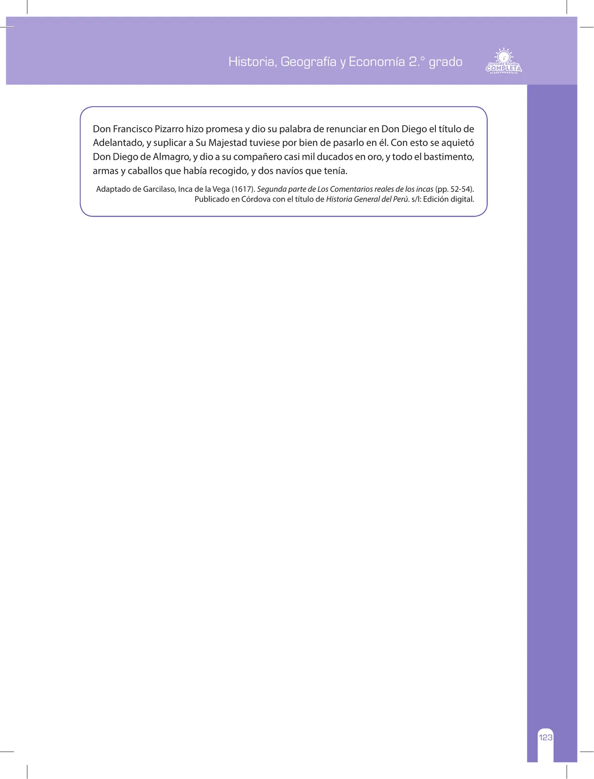 Página 123 de Historia, Geografía y Economía 2 : cuaderno de reforzamiento pedagógico - JEC ﻿ · 2016