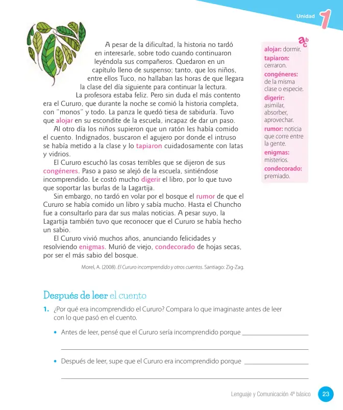 Página 91 de Lenguaje y Comunicación – Cuarto Básico | Texto del Estudiante MINEDUC – Descargar PDF · 2024