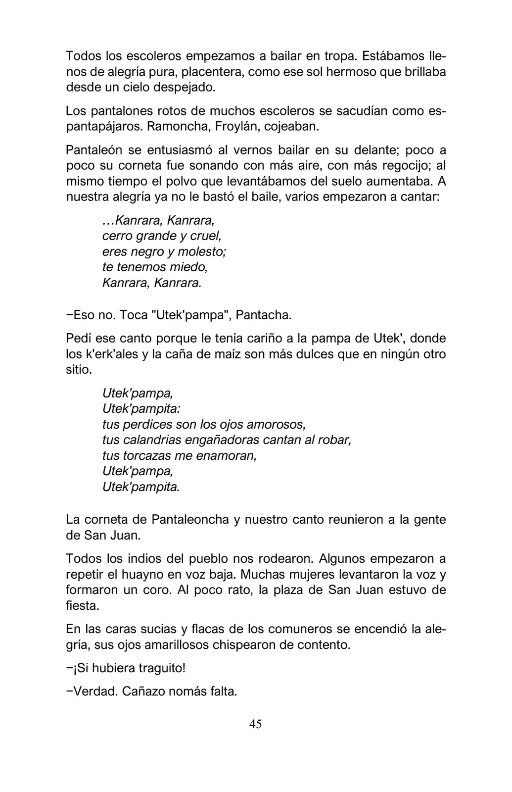 Miniatura página 45 de Arguedas, entre el fuego y el amor : textos seleccionados para estudiantes de Educación Básica · 2021