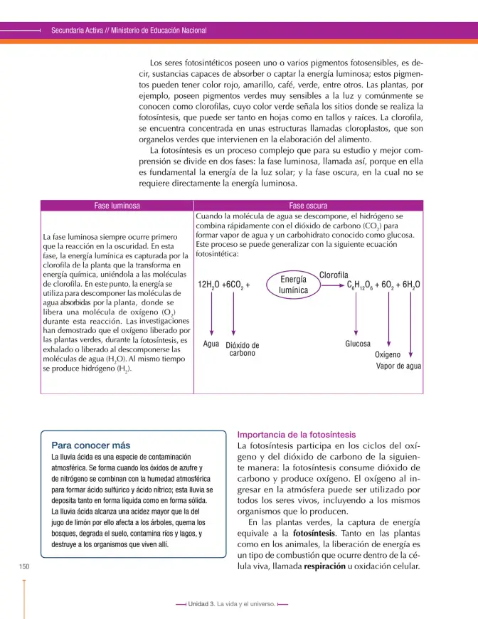 Página 150 de Ciencias Naturales 7° · Secundaria Activa