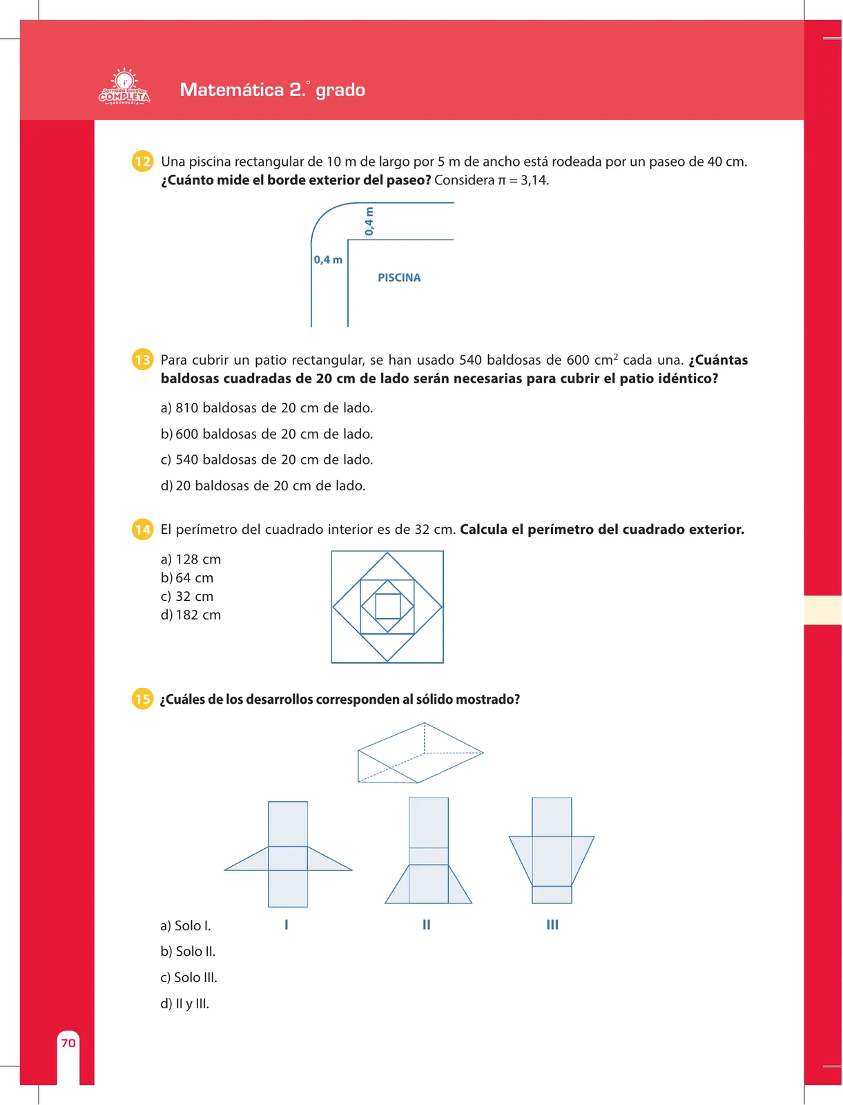 Página 70 de Matemática 2 : cuaderno de reforzamiento pedagógico - JEC · 2016
