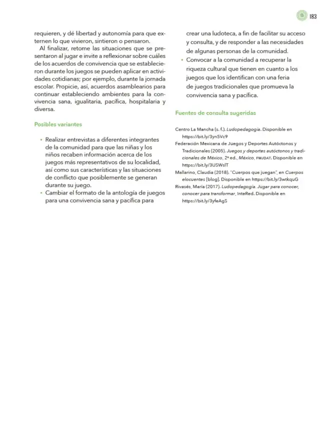 Página 184 de Modalidades de trabajo para la acción transformadora y el codiseño Libro de Educación Preescolar Grado 1°, 2°, 3° Ciclo Escolar 2025 - 2026