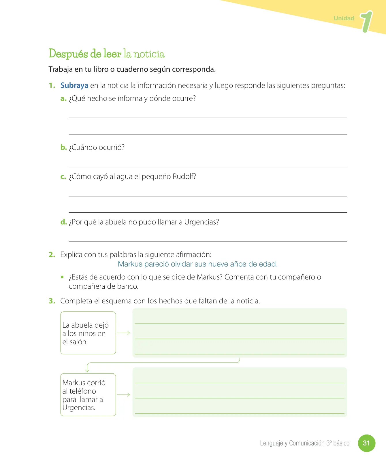 Página 33 de Lenguaje y Comunicación – Tercero Básico | Texto del Estudiante MINEDUC – Descargar PDF · 2024