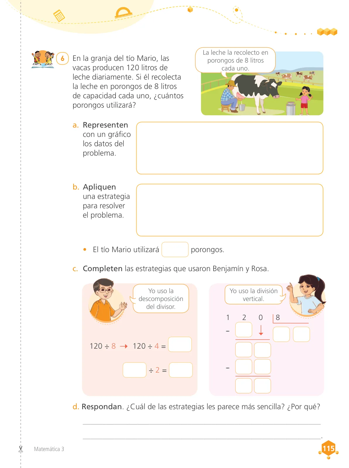 Página 117 de Matemática 3 : cuaderno de trabajo para tercer grado de Educación Primaria 2019 · 2019
