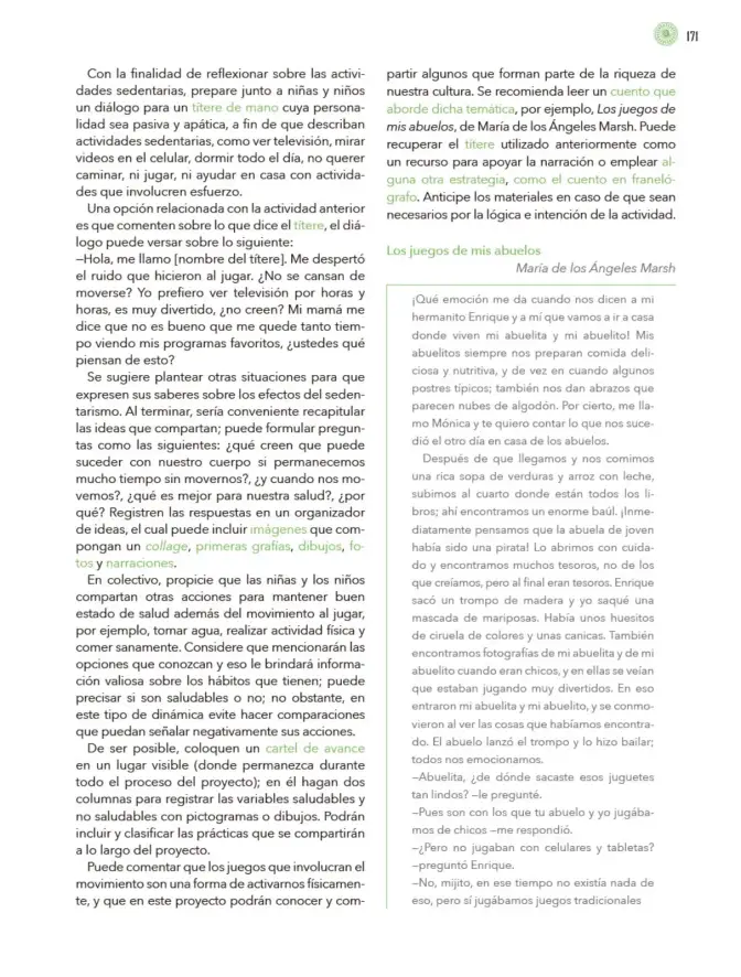Página 172 de Modalidades de trabajo para la acción transformadora y el codiseño Libro de Educación Preescolar Grado 1°, 2°, 3° Ciclo Escolar 2025 - 2026