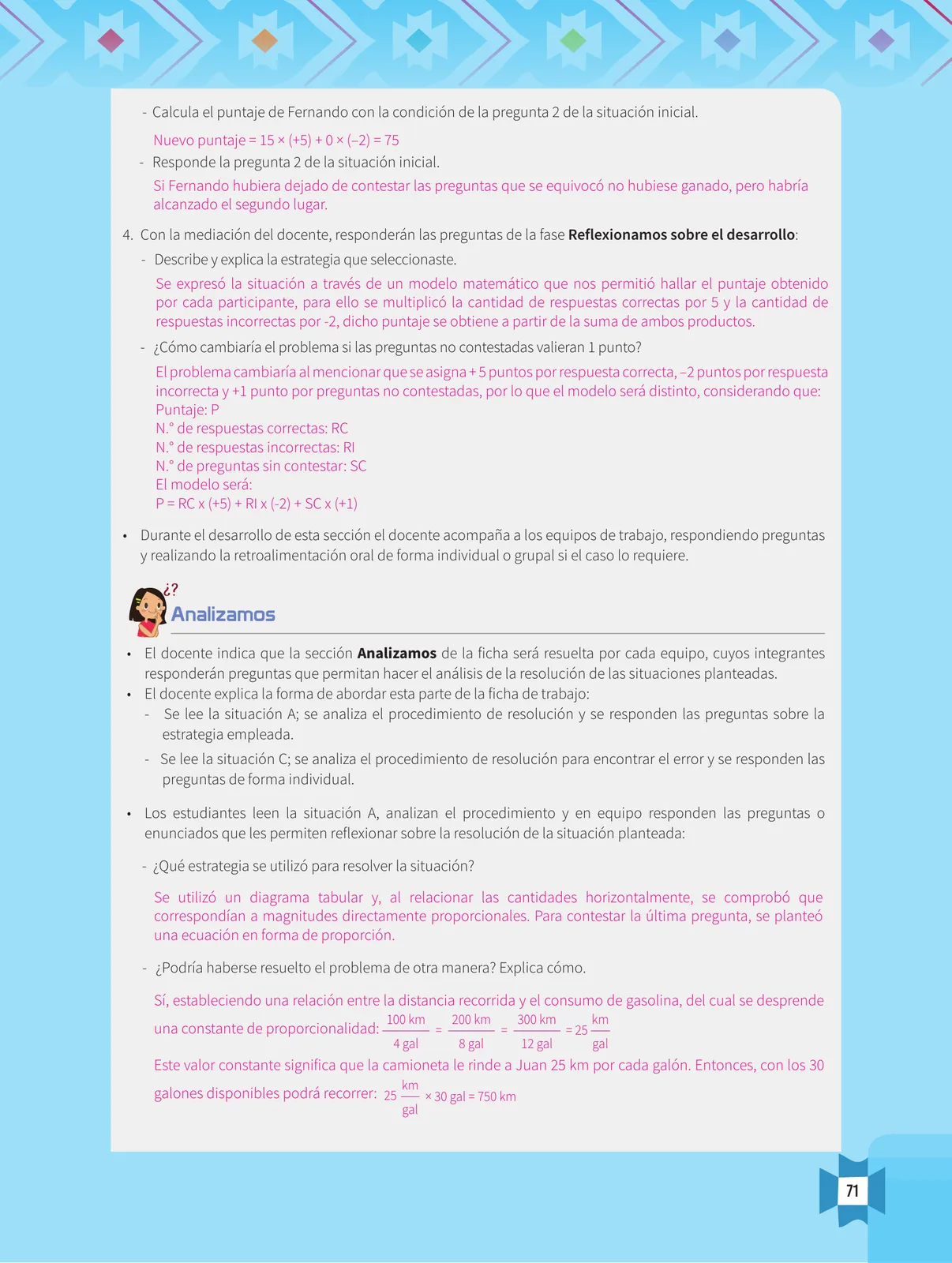 Página 73 de Resolvamos problemas 1 : manual para el docente 2018 · 2018