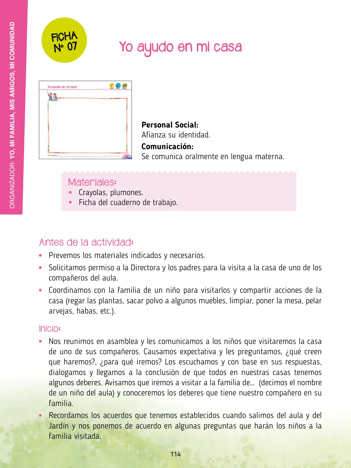 Miniatura página 116 de Agenda pedagógica 2017-2018 para docentes de II Ciclo de Instituciones de nivel de Educación Inicial · 2017