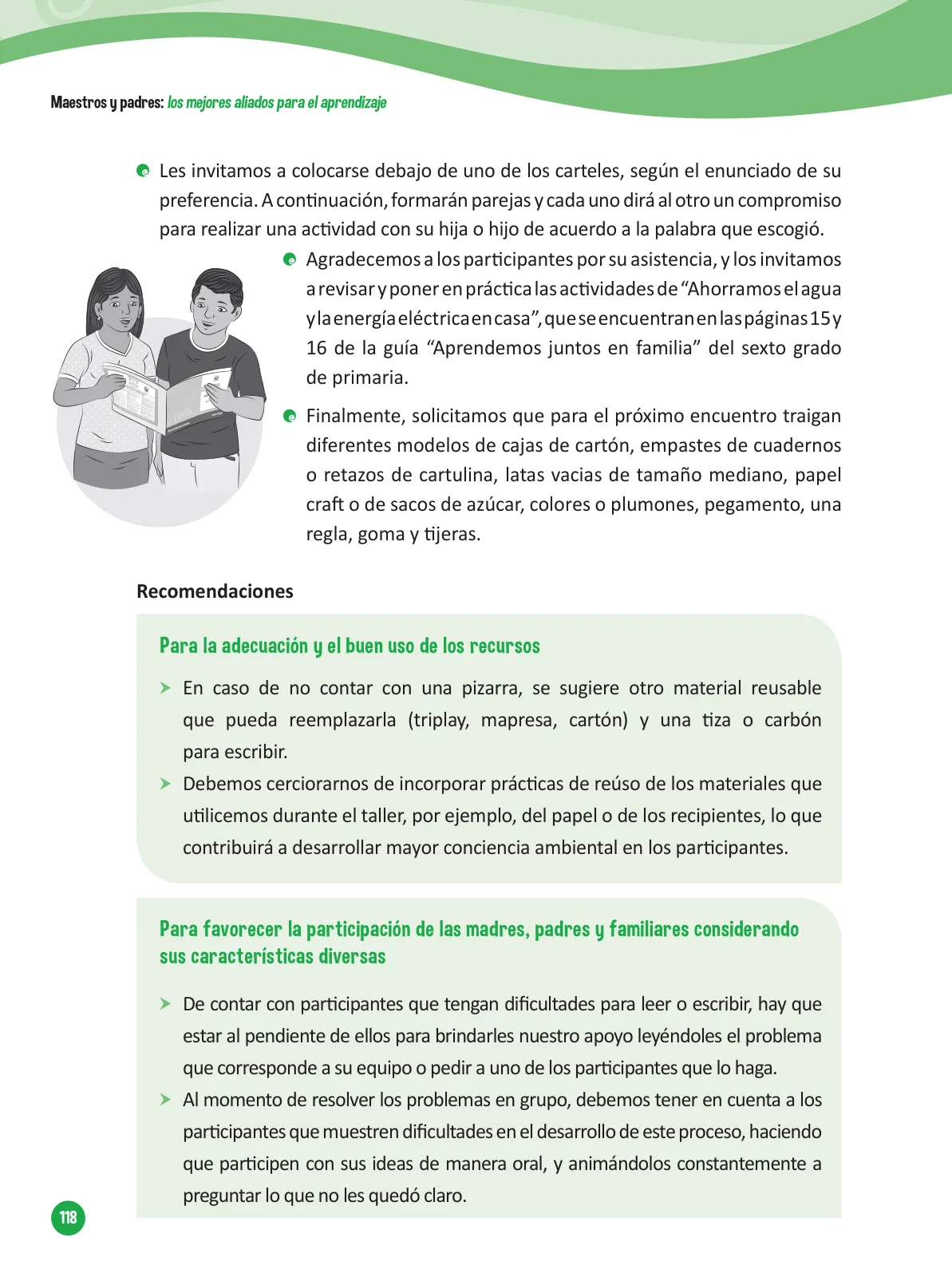 Miniatura página 120 de Guía para el trabajo docente con las familias del ciclo V de Primaria · 2016
