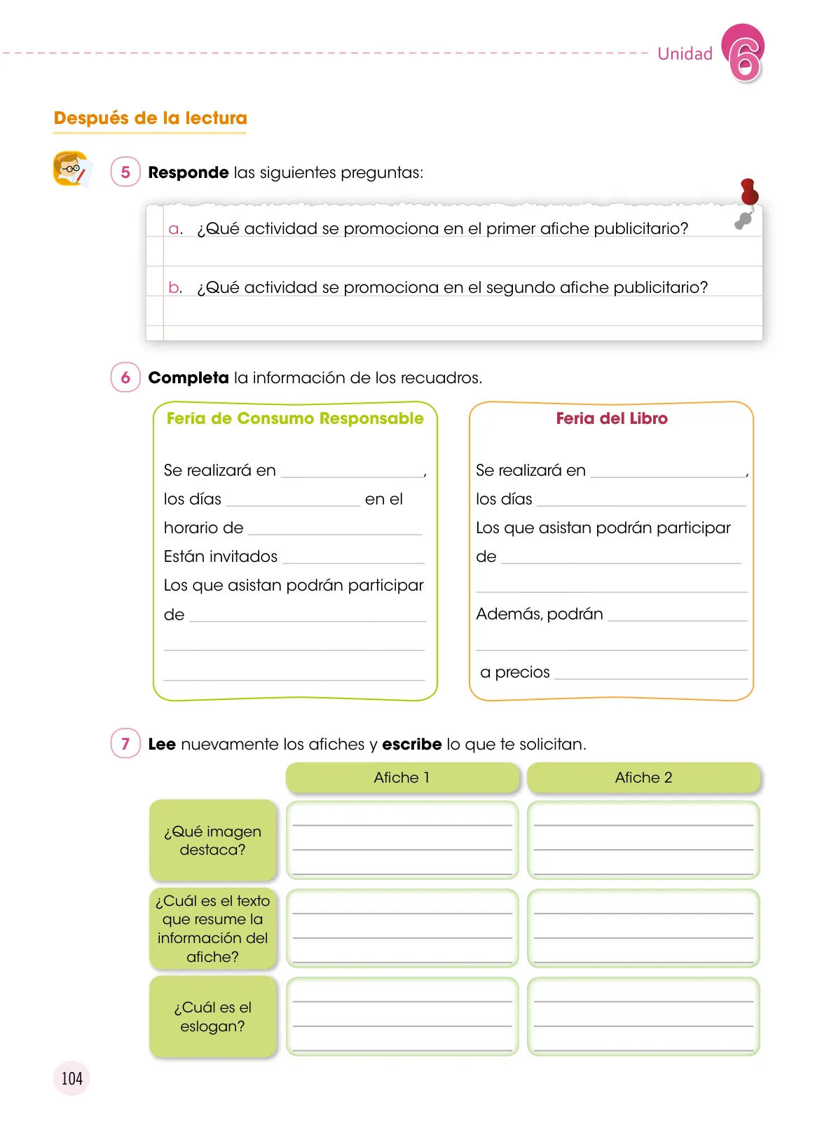 Página 105 de Comunicación 5 : cuaderno de trabajo para quinto grado de Educación Primaria 2019 · 2019
