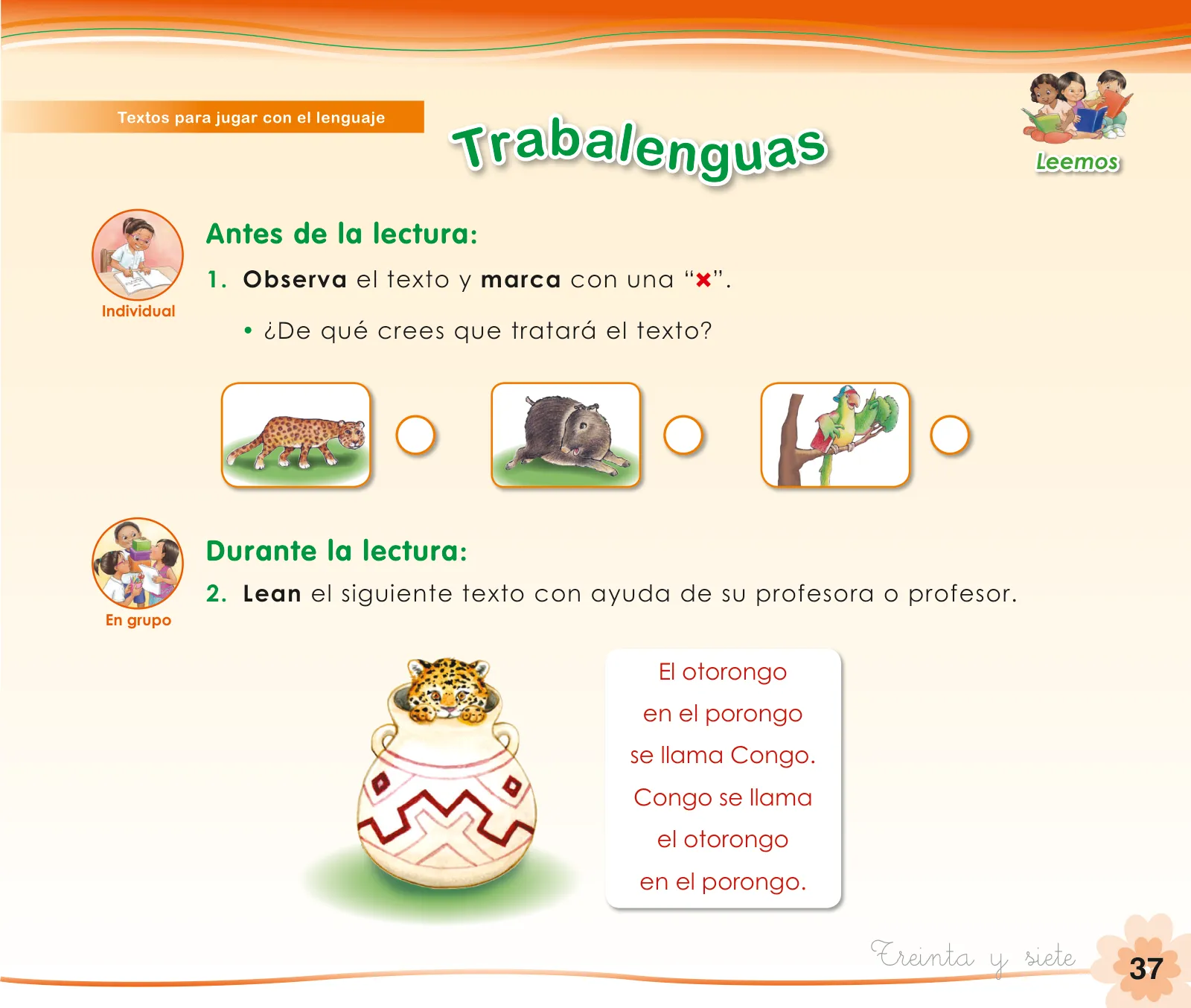Página 39 de Comunicación 1 : cuaderno de trabajo para primer grado de Educación Primaria 2019 · 2019