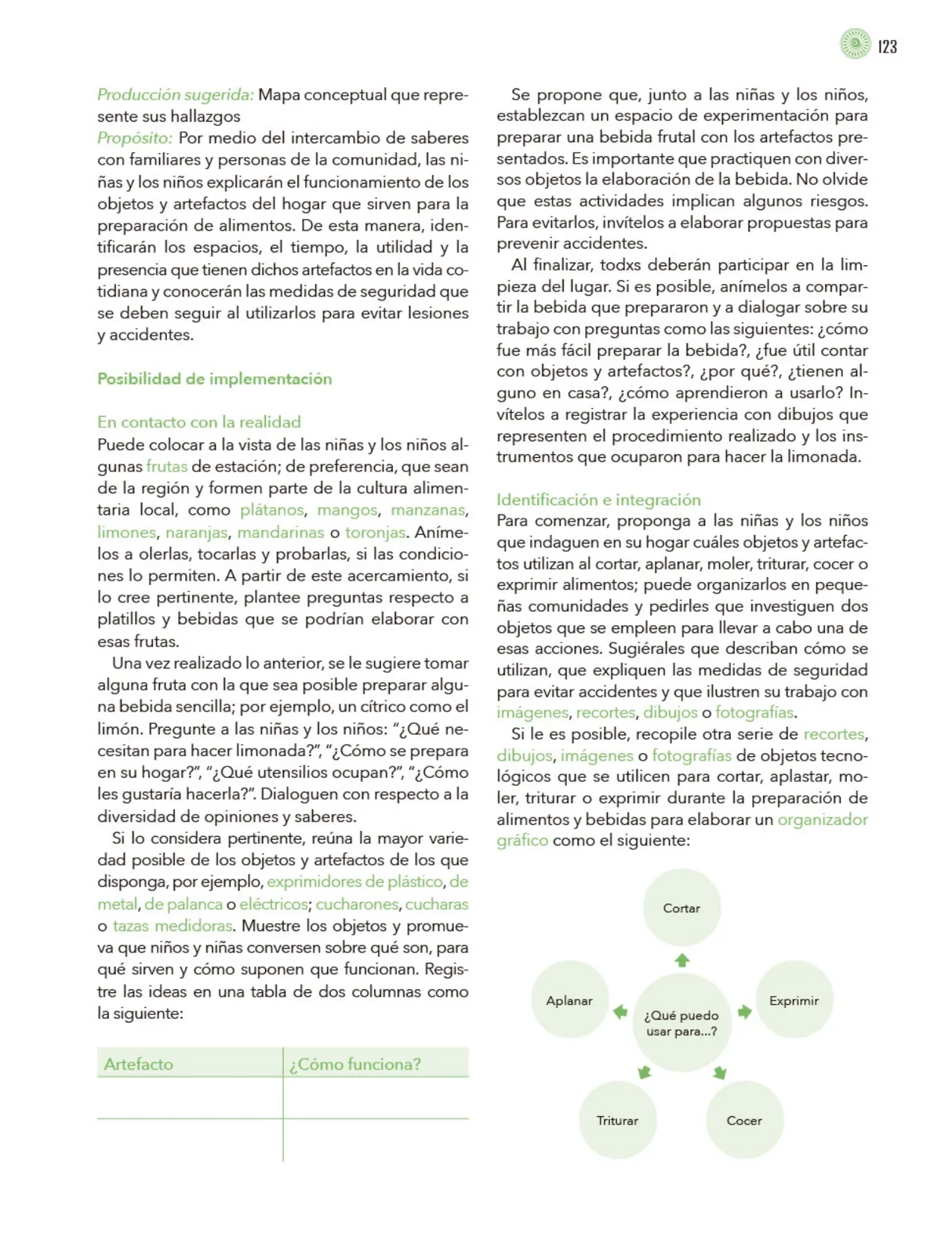 Miniatura página 124 de Modalidades de trabajo para la acción transformadora y el codiseño  Libro de Educación Preescolar Grado 1°, 2°, 3°  Ciclo Escolar 2025 - 2026