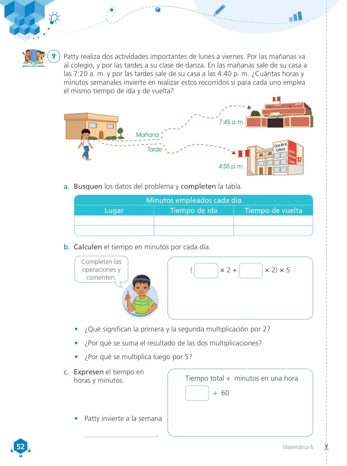 Miniatura página 54 de Matemática 6 : cuaderno de trabajo para sexto grado de Educación Primaria 2019 · 2019