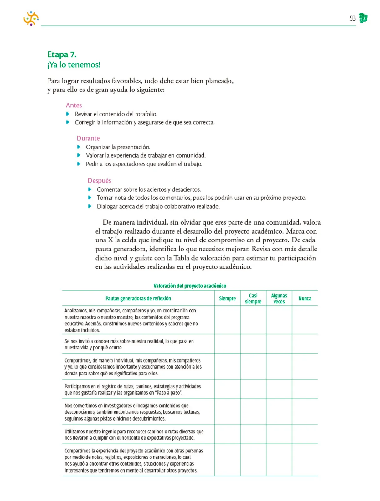 Miniatura página 94 de Colección Ximhai. Nuestro libro de Proyectos.  Tomo III.  Libro de Educación Telesecundaria Grado 1°  Ciclo Escolar 2025 - 2026