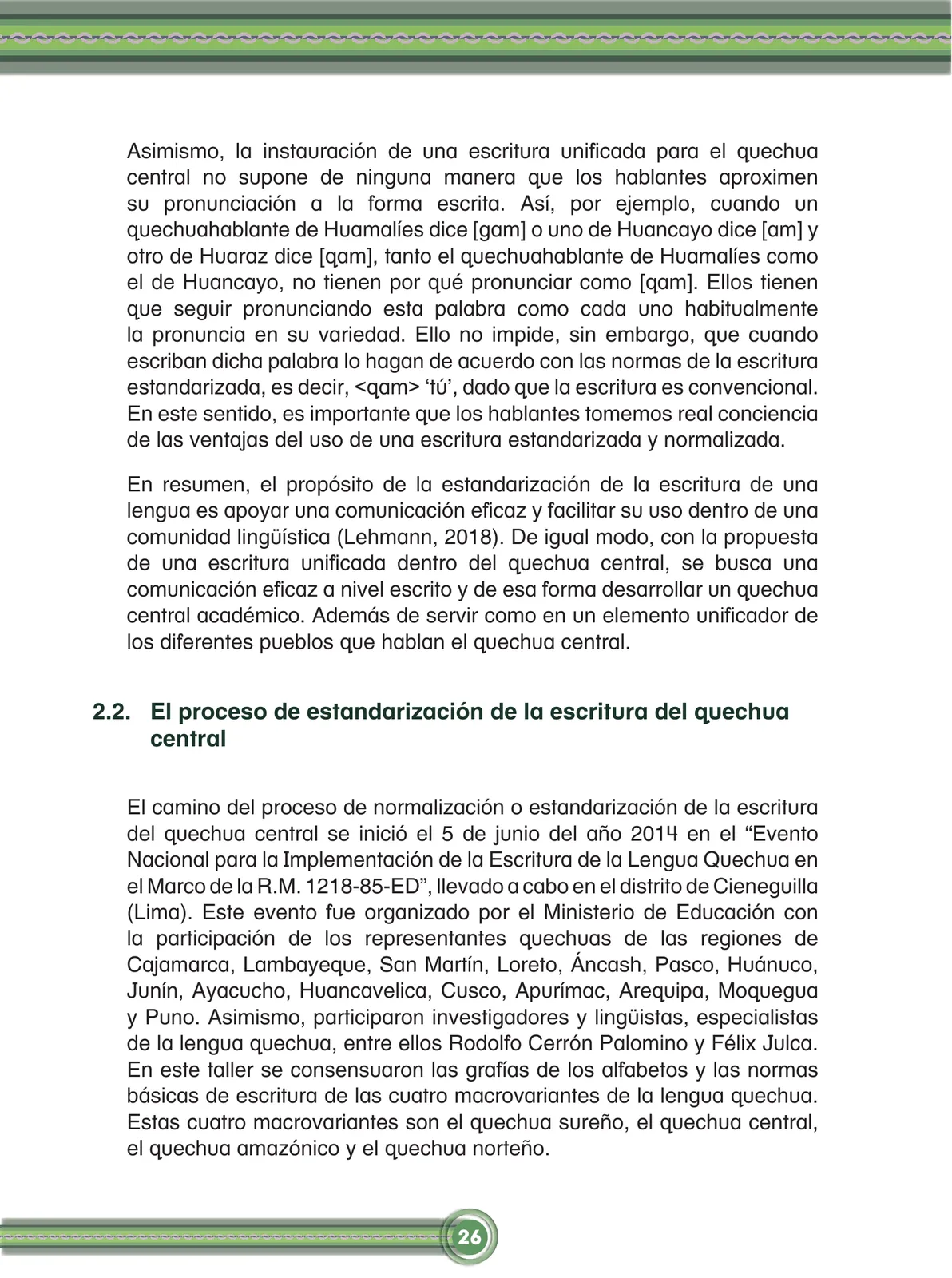 Miniatura página 28 de Chawpin qichwata alli qillqanapaq maytu = Manual de escritura quechua central · 2020