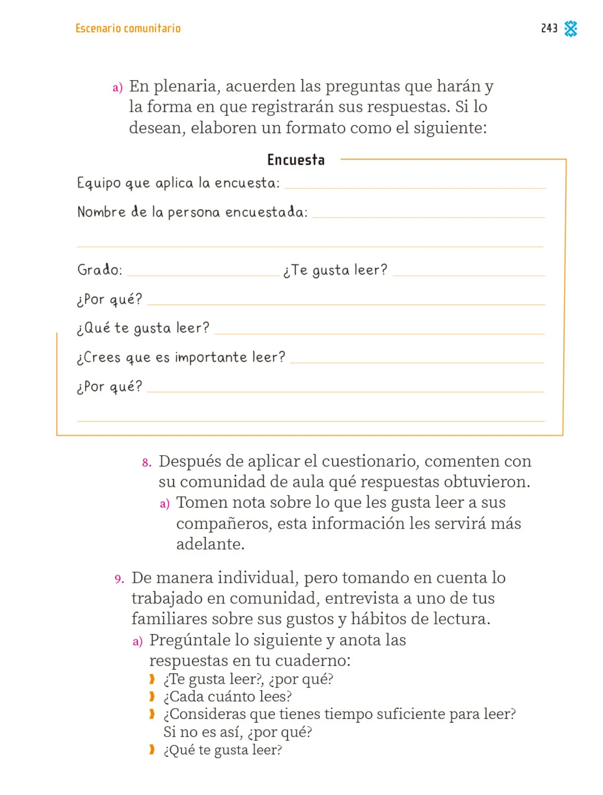 Página 244 de Proyectos Comunitarios. Libro de Educación Primaria Grado 1° Ciclo Escolar 2025 - 2026
