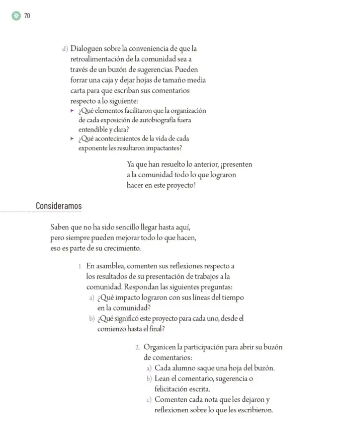 Página 73 de Proyectos Escolares. Libro de Educación Primaria Grado 6° Ciclo Escolar 2025 - 2026