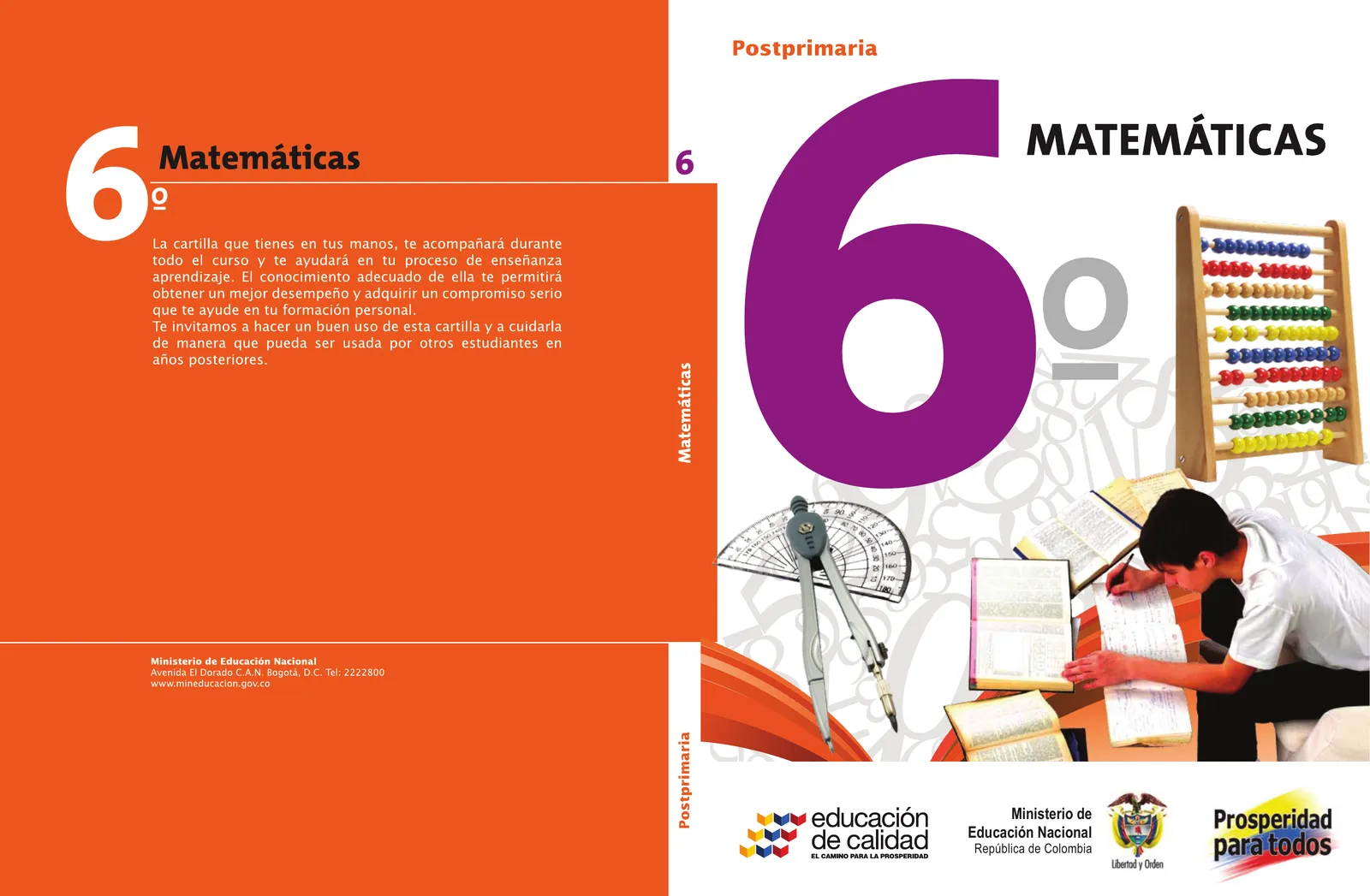 Portada de Matematica 6° · Postprimaria