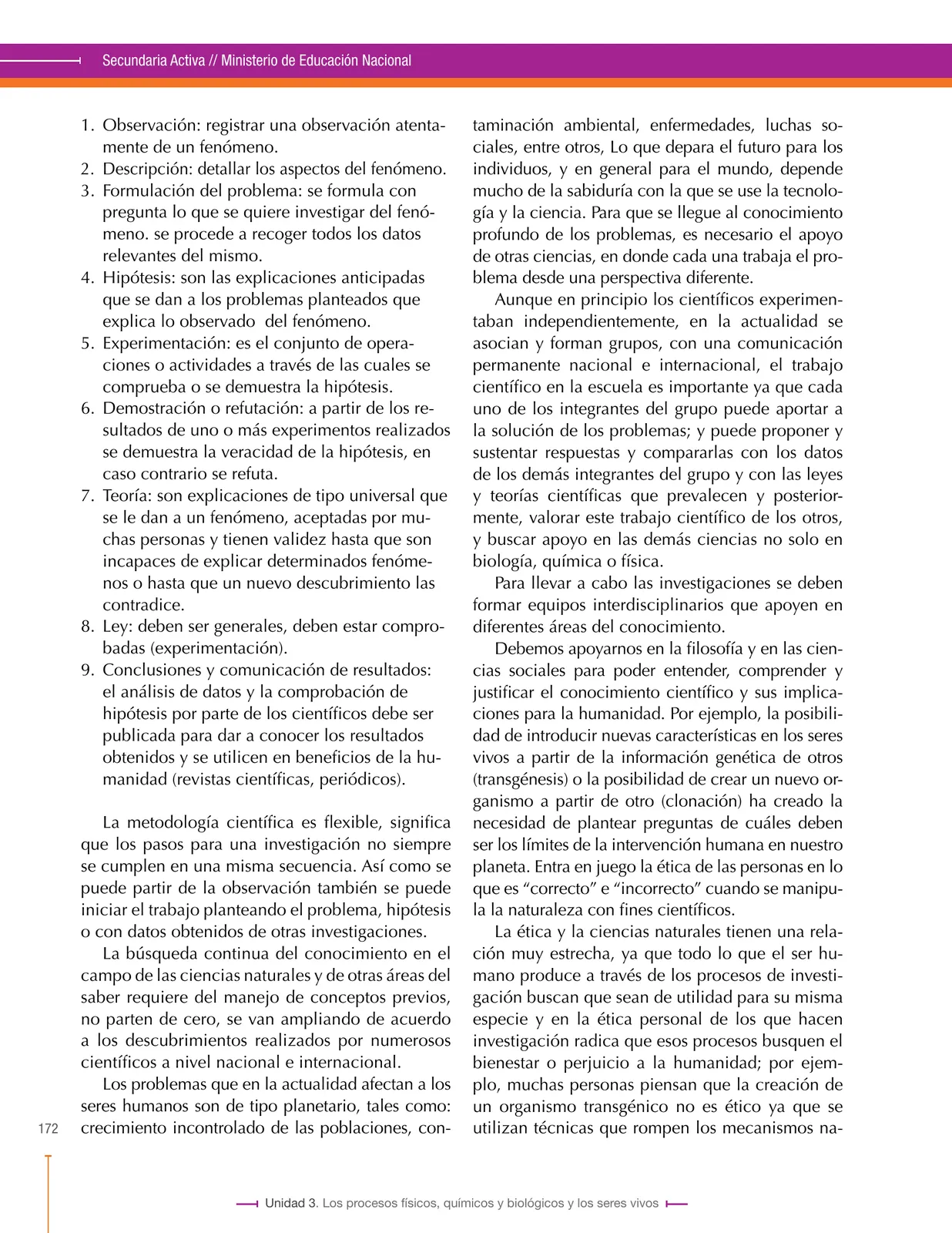 Página 172 de Ciencias Naturales 8° · Secundaria Activa
