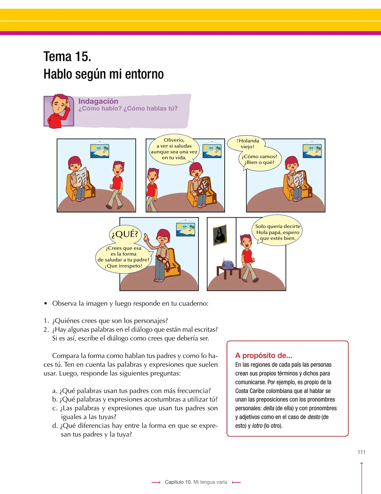 Página 111 de Lenguaje 6° · Secundaria Activa
