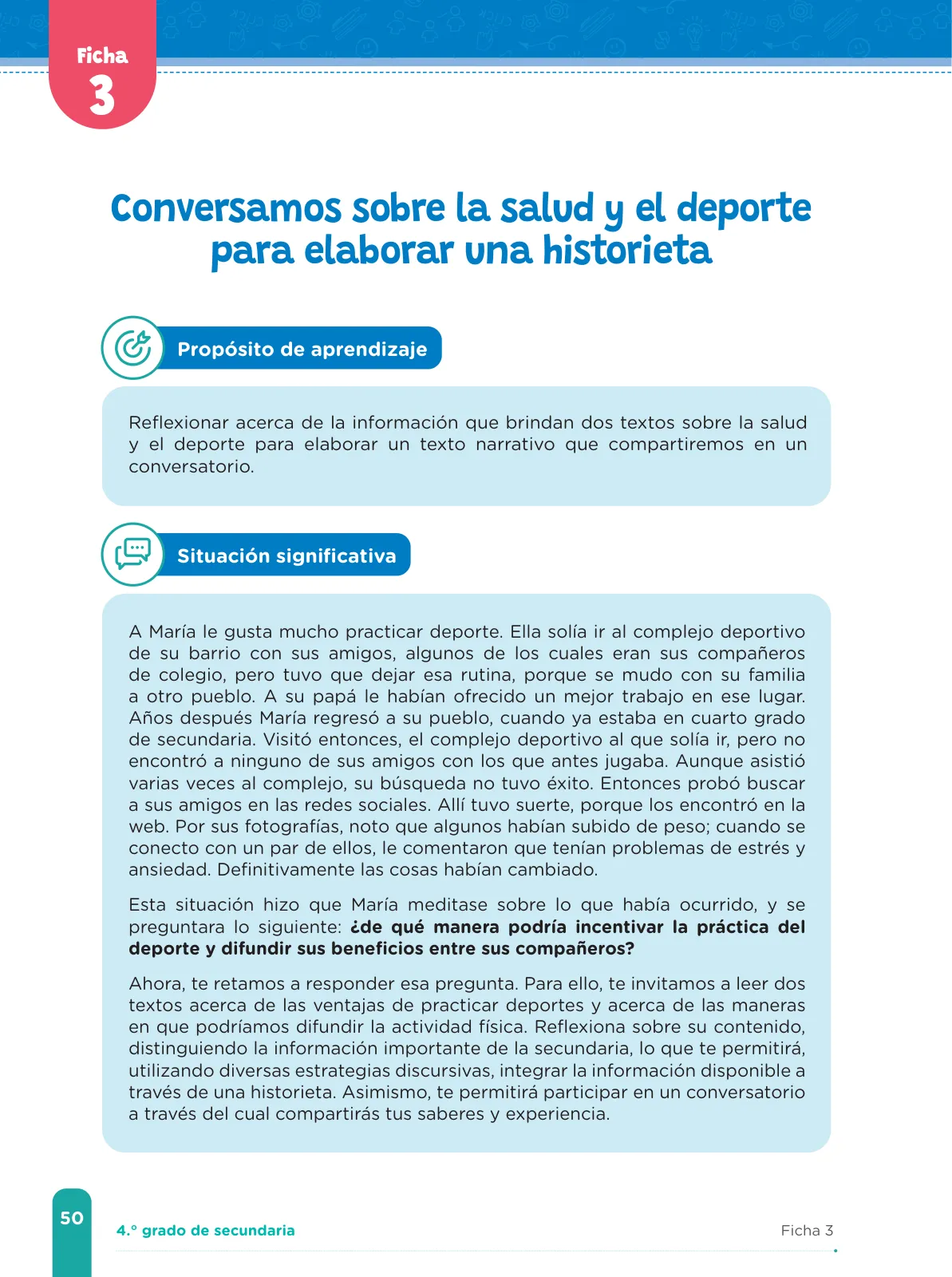 Página 52 de Fichas de aprendizaje de Comunicación 4 · 2024