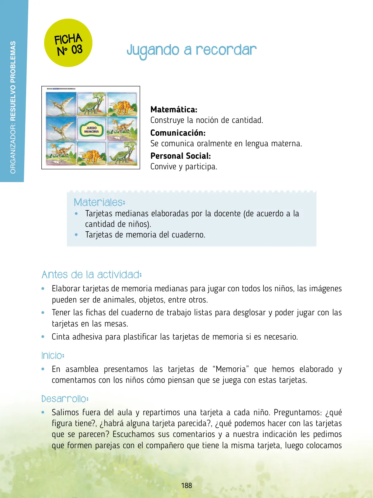 Miniatura página 190 de Agenda pedagógica 2017-2018 para docentes de II Ciclo de Instituciones de nivel de Educación Inicial · 2017