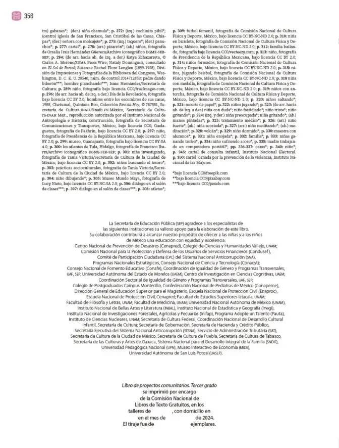 Página 359 de Proyectos Comunitarios. Libro de Educación Primaria Grado 3° Ciclo Escolar 2025 - 2026