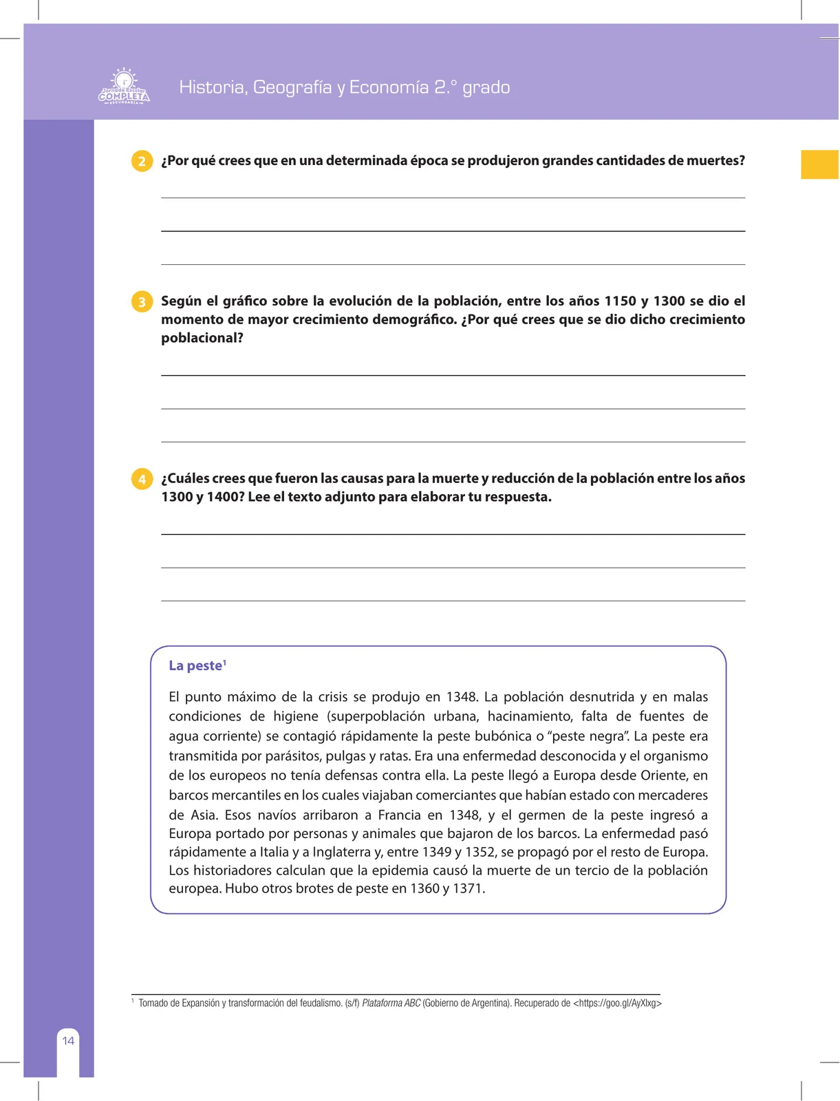 Miniatura página 14 de Historia, Geografía y Economía 2 : cuaderno de reforzamiento pedagógico - JEC ﻿ · 2016