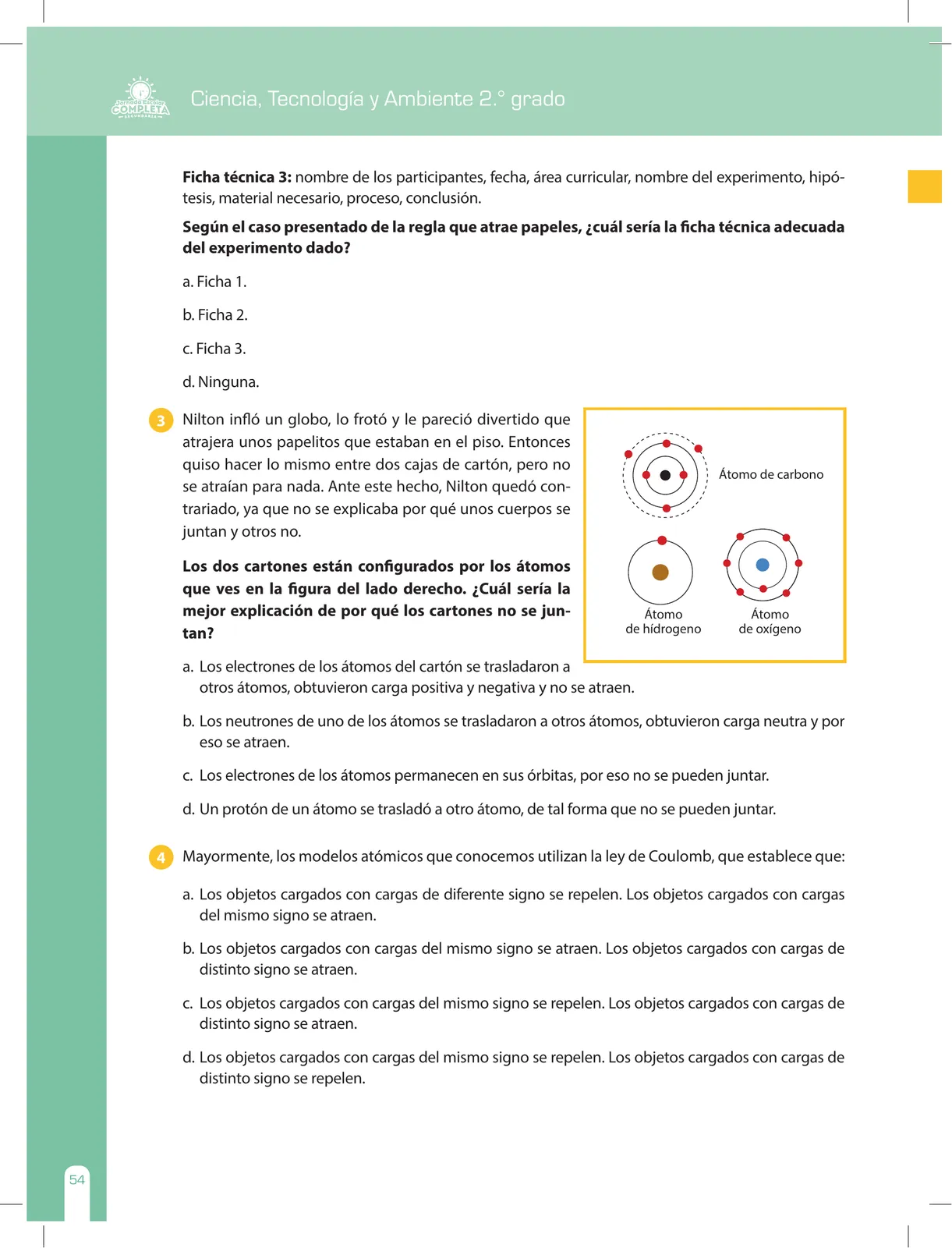 Miniatura página 54 de Ciencia, Tecnología y Ambiente 2 : cuaderno de reforzamiento pedagógico - JEC · 2016
