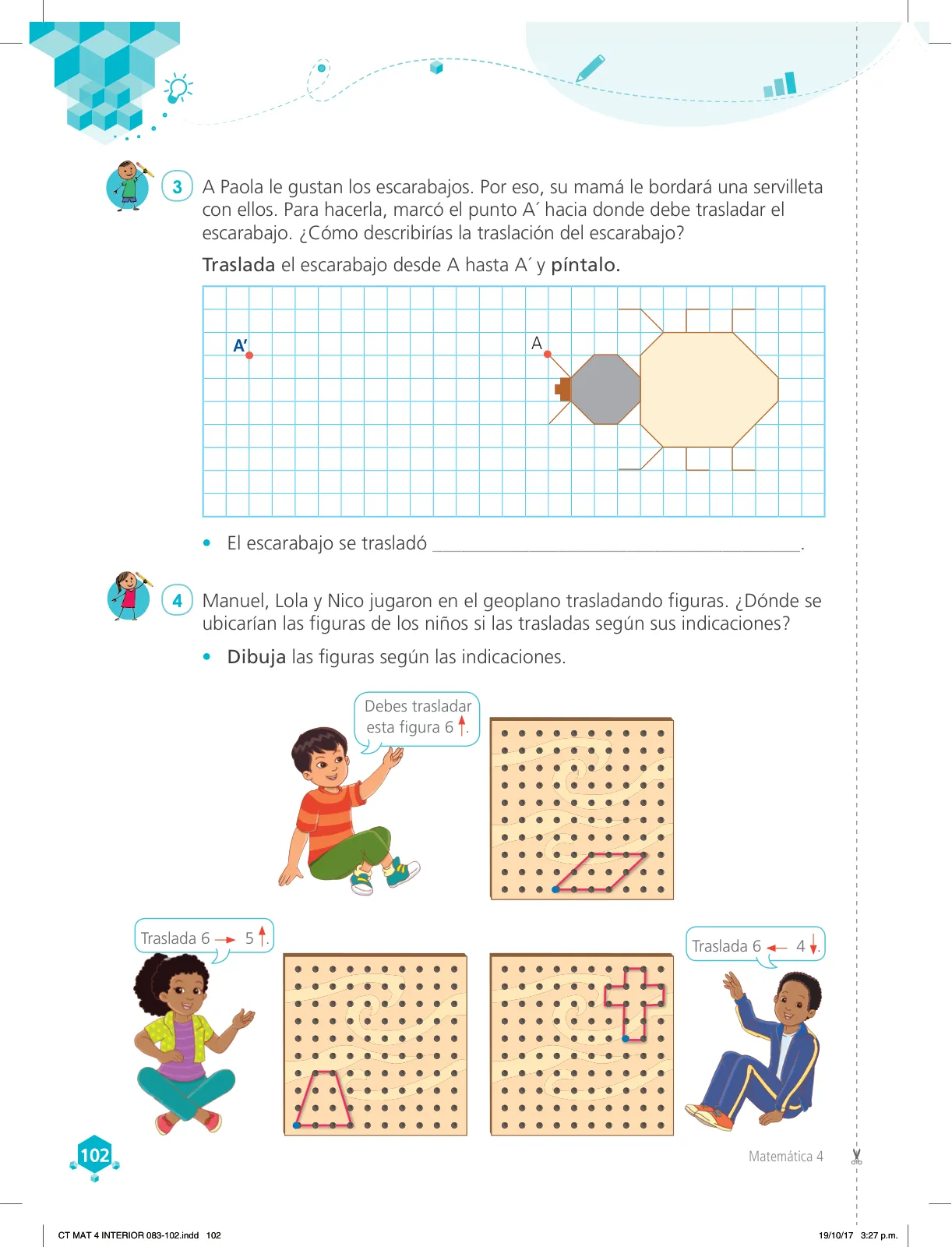 Página 102 de Matemática 4 : cuaderno de trabajo para cuarto grado de Educación Primaria 2018 · 2018