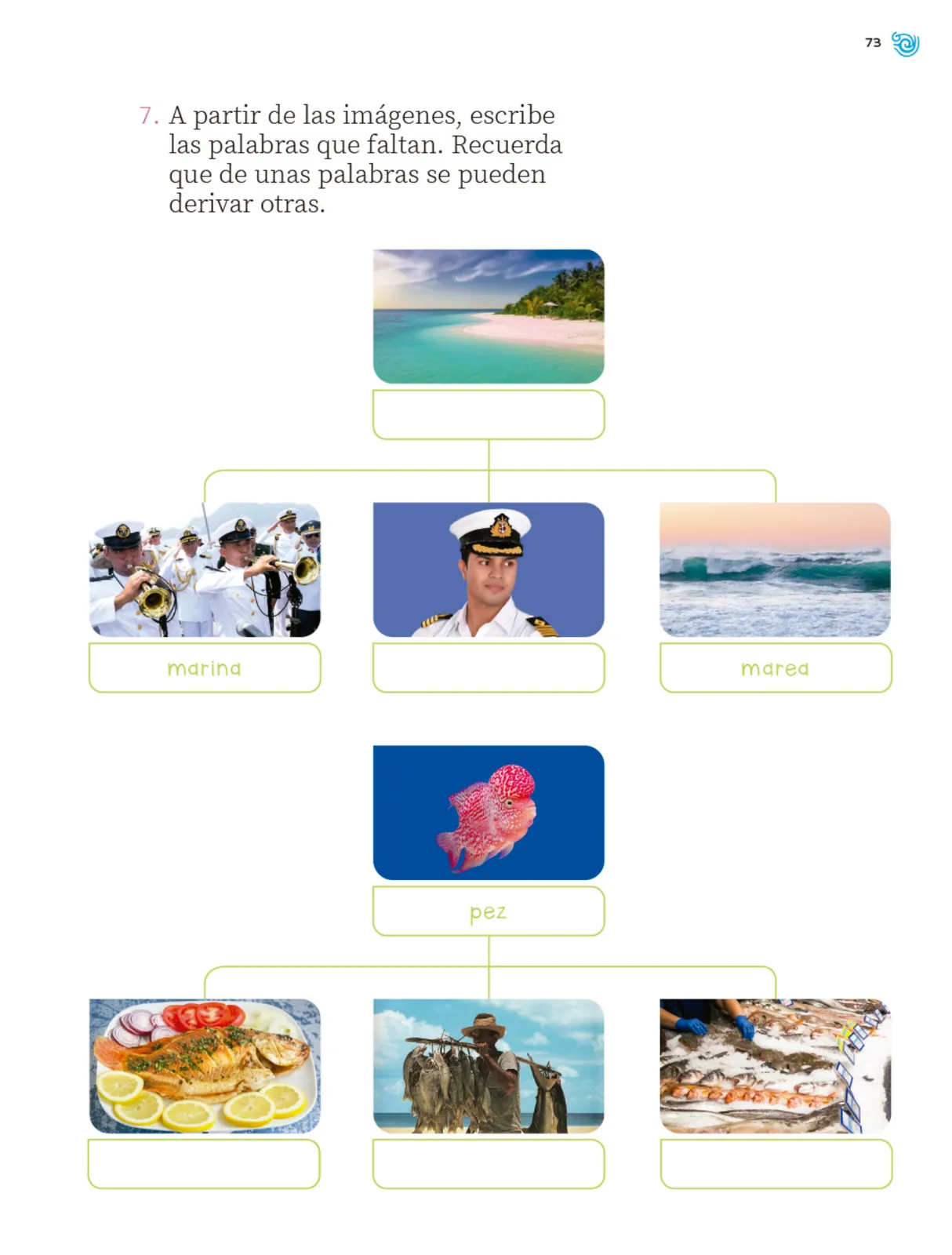 Miniatura página 74 de Múltiples lenguajes. Trazos y palabras.   Libro de Educación Primaria Grado 1°  Ciclo Escolar 2025 - 2026