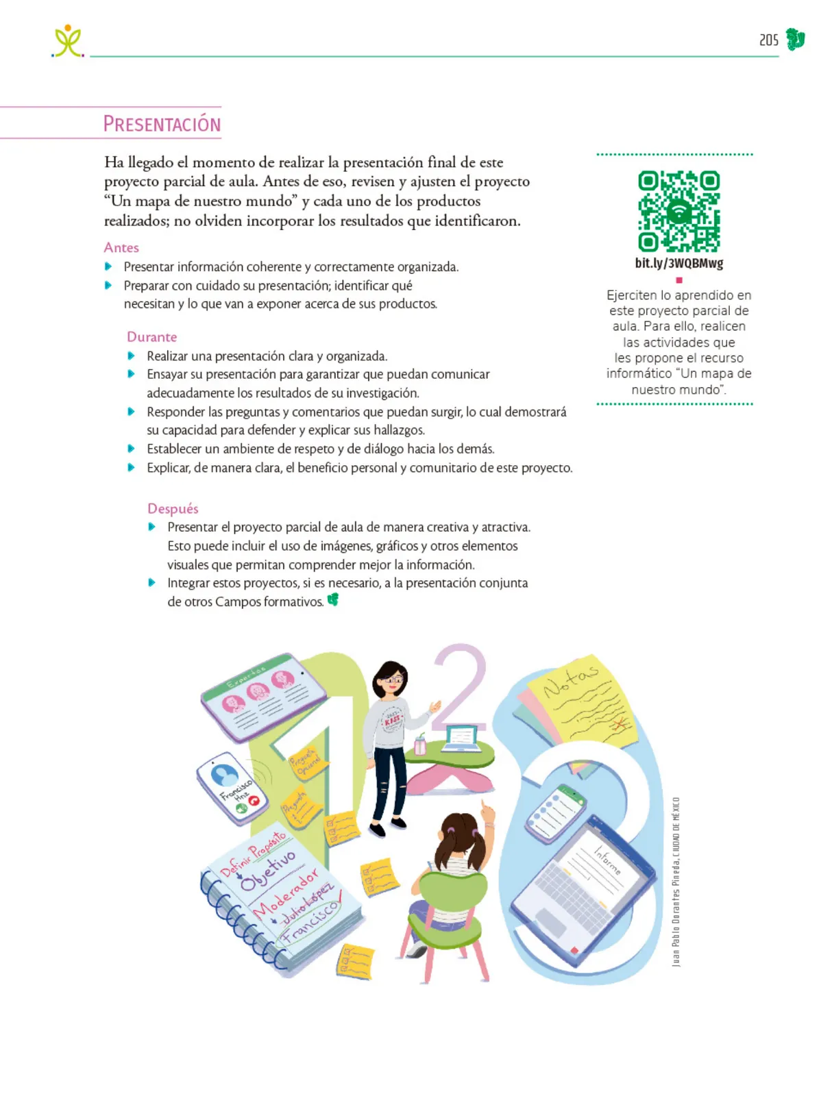 Página 206 de Colección Ximhai. Nuestro libro de Proyectos. Tomo I. Libro de Educación Telesecundaria Grado 1° Ciclo Escolar 2025 - 2026