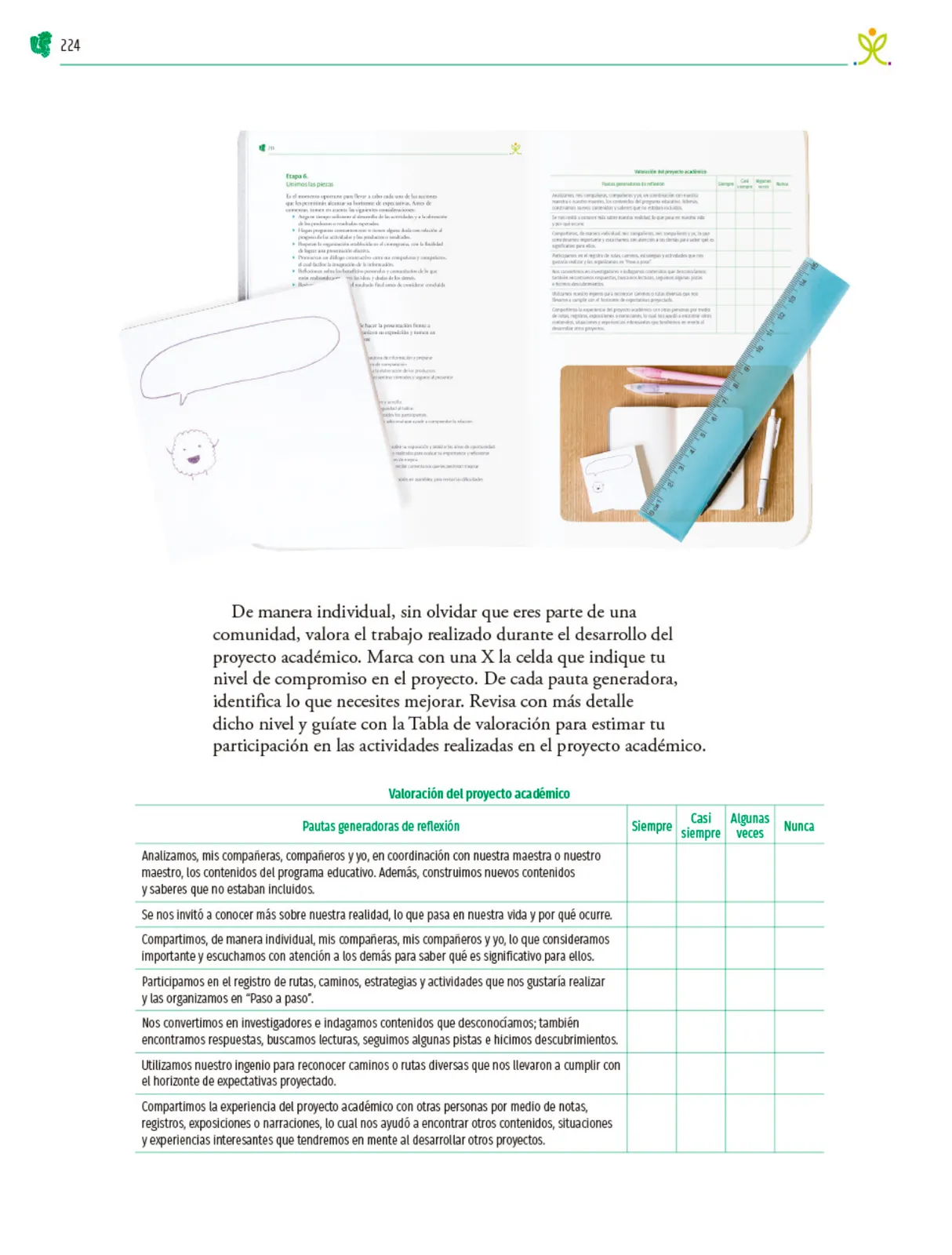 Página 225 de Colección Sk´asolil. Nuestro libro de Proyectos.  Tomo III.  Libro de Educación Telesecundaria Grado 2°  Ciclo Escolar 2025 - 2026