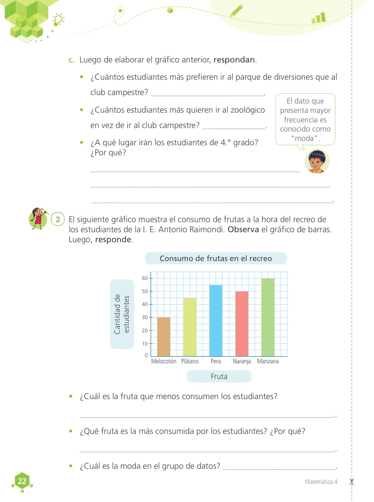 Página 24 de Matemática 4 : cuaderno de trabajo para cuarto grado de Educación Primaria 2019 · 2019