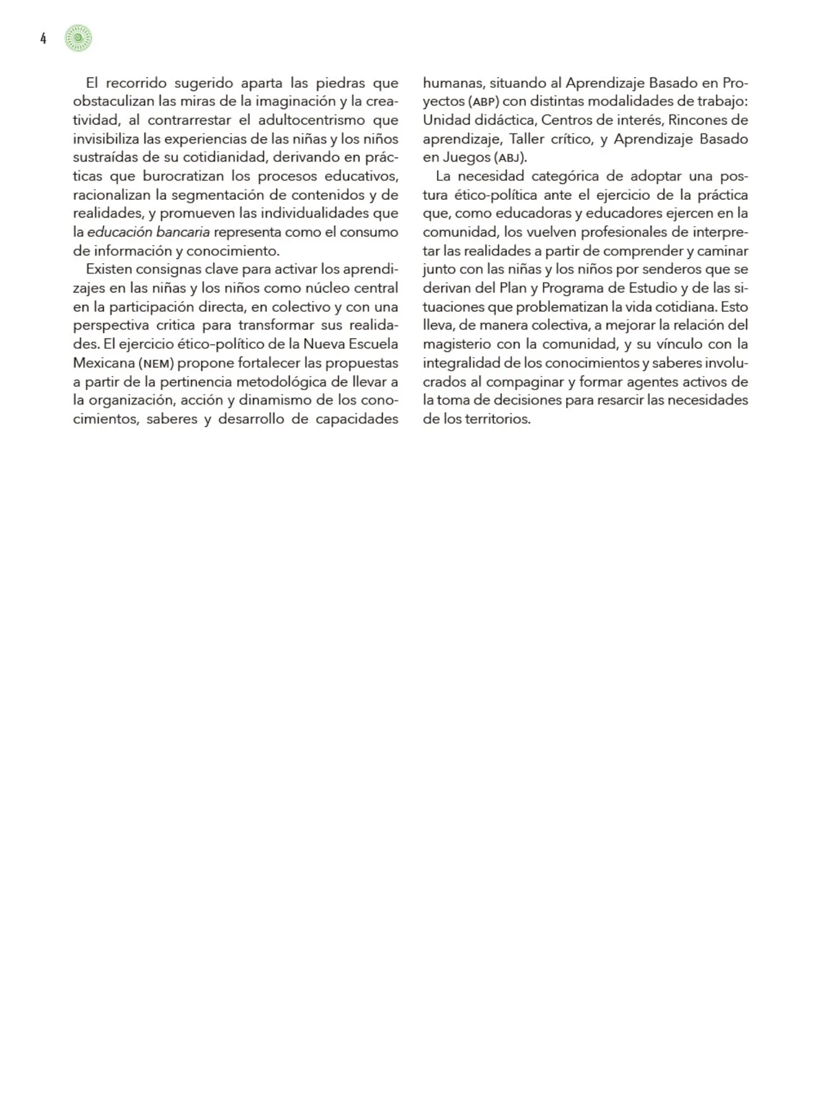 Página 5 de Modalidades de trabajo para la acción transformadora y el codiseño Libro de Educación Preescolar Grado 1°, 2°, 3° Ciclo Escolar 2025 - 2026