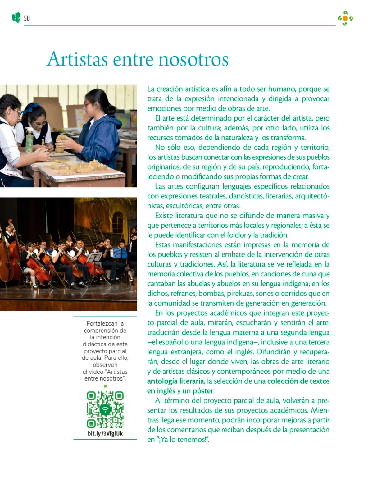 Miniatura página 59 de Colección Ximhai. Nuestro libro de Proyectos.  Tomo II.   Libro de Educación Telesecundaria Grado 1°  Ciclo Escolar 2025 - 2026