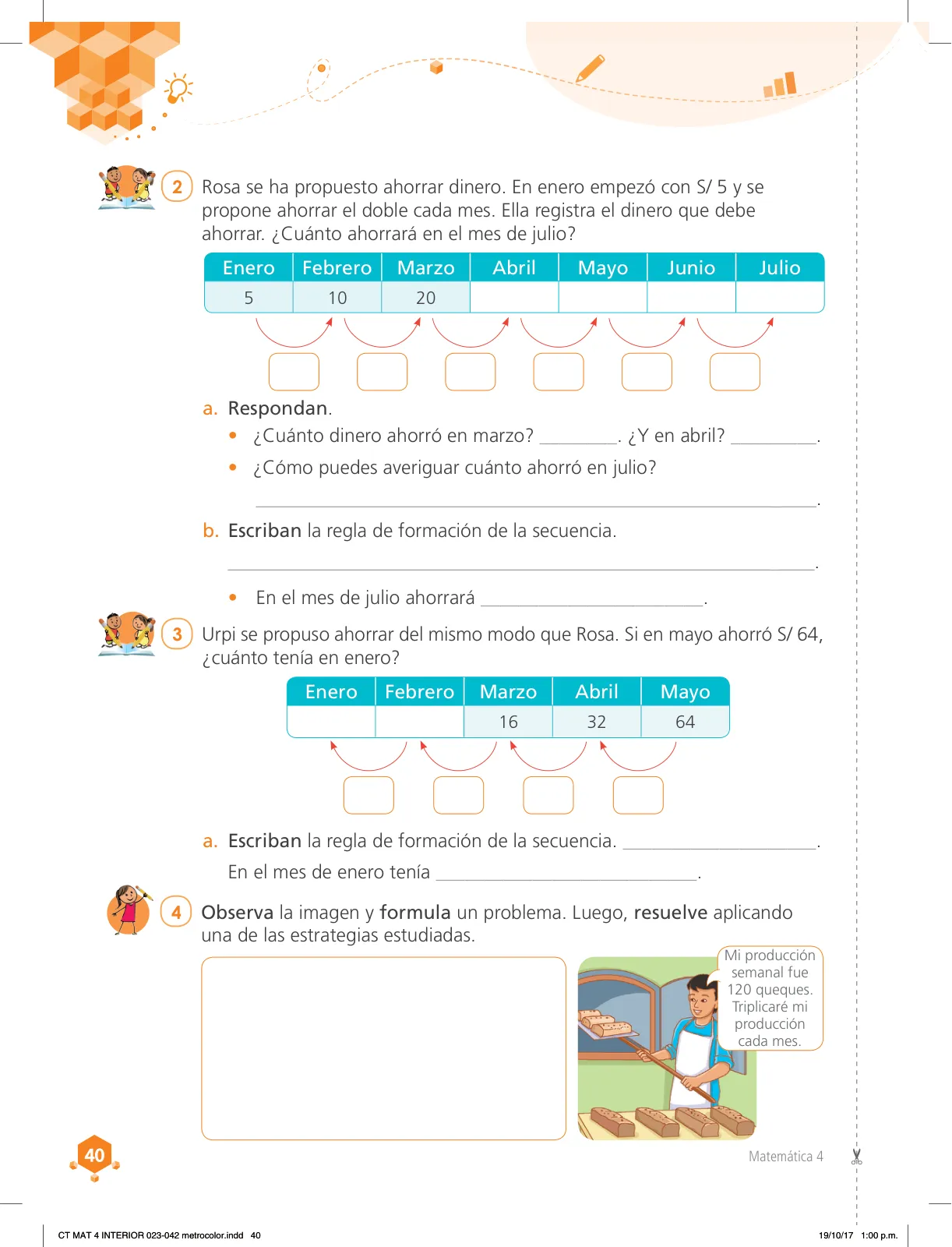 Miniatura página 40 de Matemática 4 : cuaderno de trabajo para cuarto grado de Educación Primaria 2018 · 2018