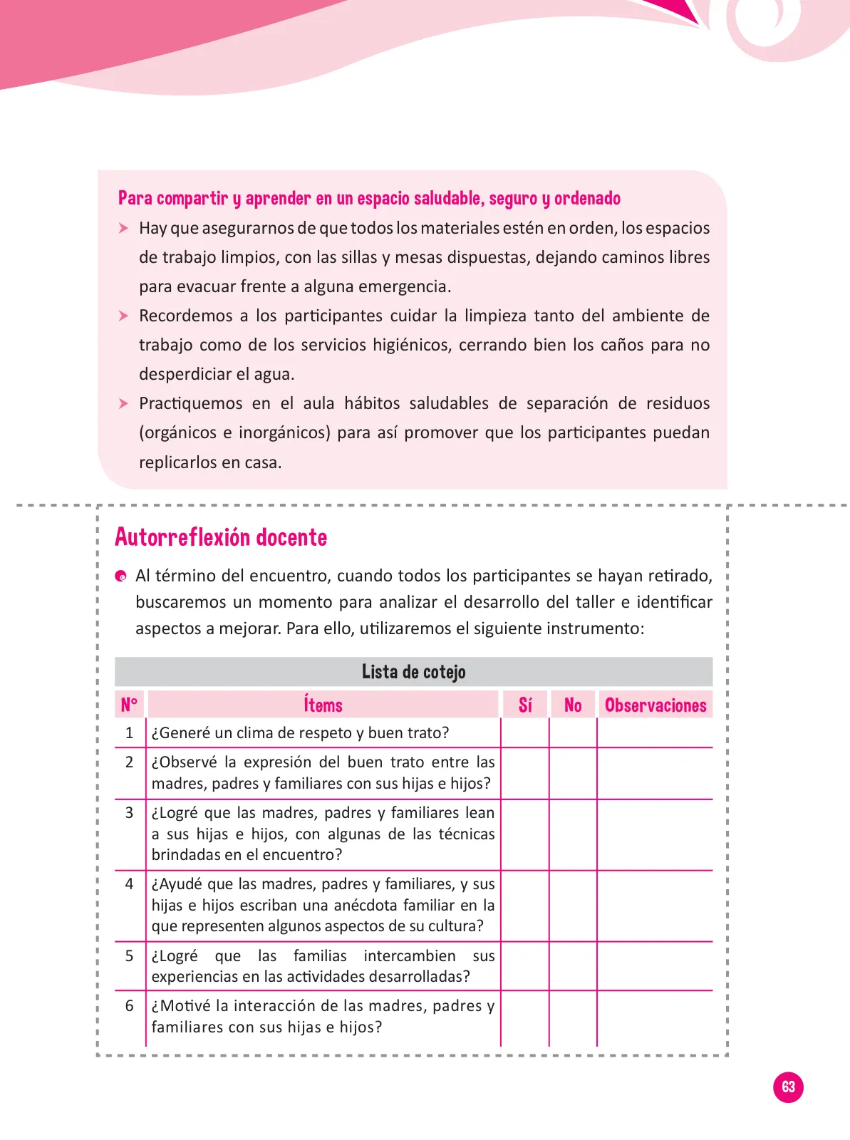 Página 65 de Guía para el trabajo docente con las familias del ciclo III de Primaria · 2016