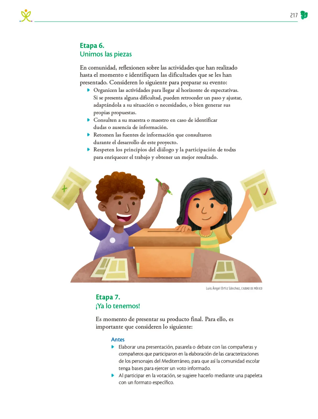 Miniatura página 218 de Colección Nanahuatzin. Nuestro libro de Proyectos. Tomo I.   Libro de Educación Telesecundaria Grado 3°  Ciclo Escolar 2025 - 2026