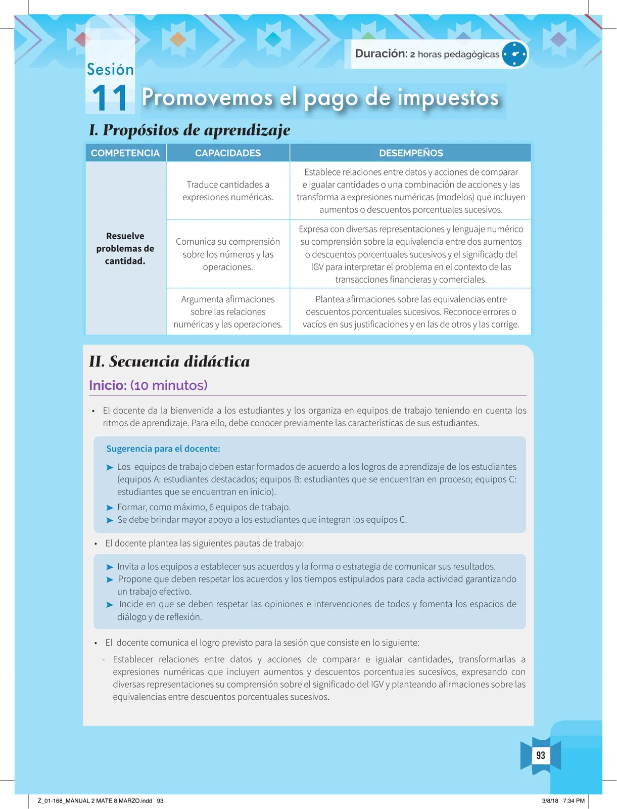 Miniatura página 95 de Resolvamos problemas 2 : manual para el docente 2018 · 2018