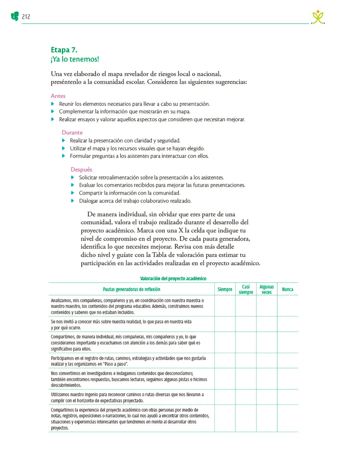 Miniatura página 213 de Colección Ximhai. Nuestro libro de Proyectos. Tomo I.   Libro de Educación Telesecundaria Grado 1°  Ciclo Escolar 2025 - 2026