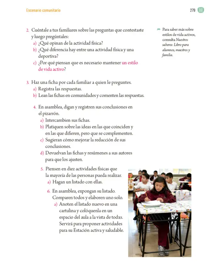 Página 282 de Proyectos Comunitarios. Libro de Educación Primaria Grado 5° Ciclo Escolar 2025 - 2026