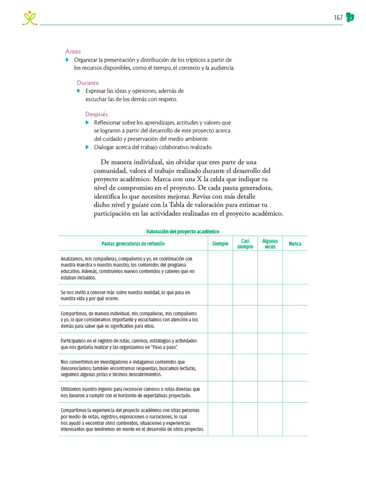 Miniatura página 168 de Colección Ximhai. Nuestro libro de Proyectos.  Tomo II.   Libro de Educación Telesecundaria Grado 1°  Ciclo Escolar 2025 - 2026