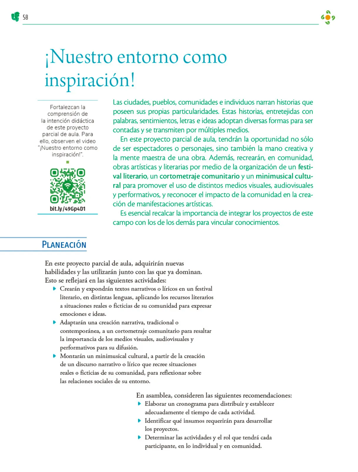 Miniatura página 59 de Colección Nanahuatzin. Nuestro libro de Proyectos.  Tomo II.  Libro de Educación Telesecundaria Grado 3°  Ciclo Escolar 2025 - 2026