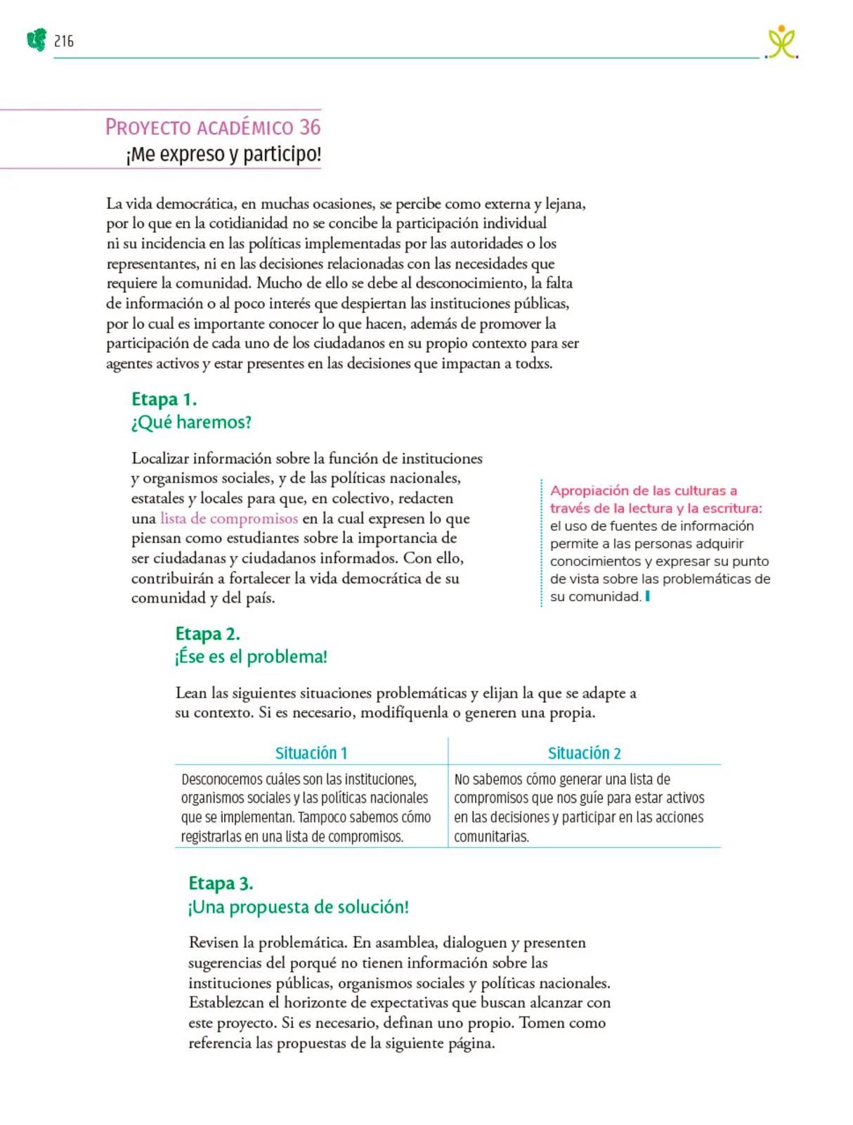 Página 217 de Colección Ximhai. Nuestro libro de Proyectos. Tomo III. Libro de Educación Telesecundaria Grado 1° Ciclo Escolar 2025 - 2026