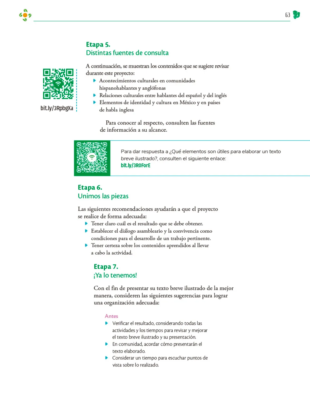 Miniatura página 64 de Colección Ximhai. Nuestro libro de Proyectos. Tomo I.   Libro de Educación Telesecundaria Grado 1°  Ciclo Escolar 2025 - 2026