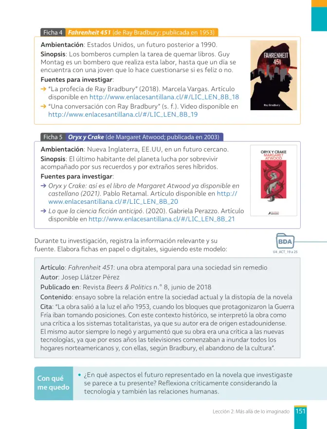 Página 153 de Lengua y Literatura – Octavo Básico | Texto del Estudiante MINEDUC – Descargar PDF · 2024
