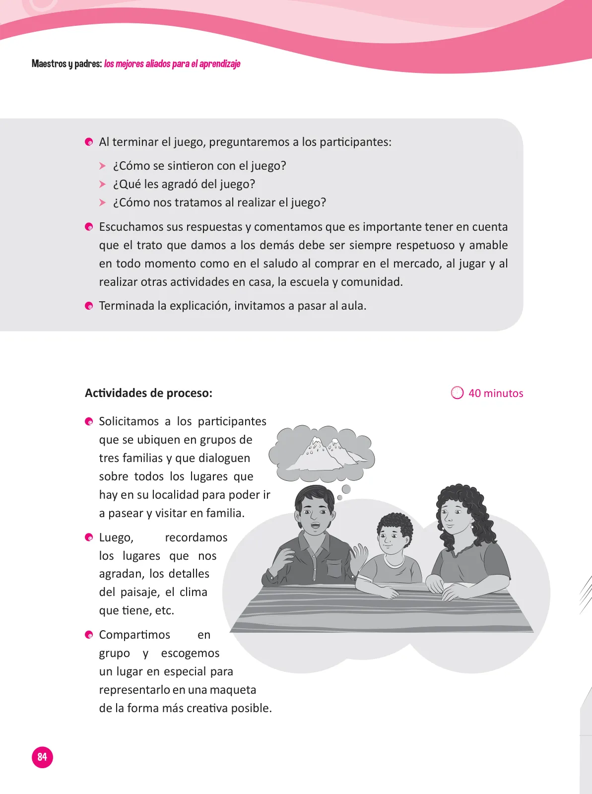 Página 86 de Guía para el trabajo docente con las familias del ciclo III de Primaria · 2016