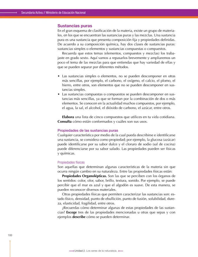 Página 100 de Ciencias Naturales 7° · Secundaria Activa